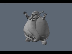 santa claus with elves 3D Model