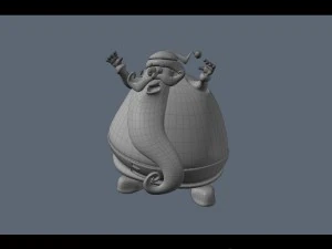 santa claus with elves 3D Model