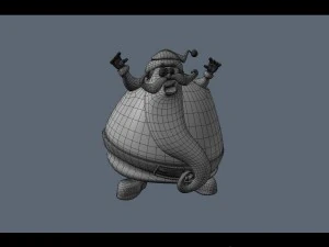 santa claus with elves 3D Model