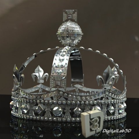 diamond crown 3D Model .c4d .max .obj .3ds .fbx .stl .blend 