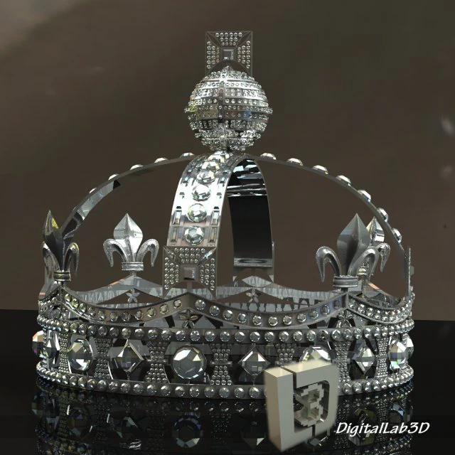 diamond crown 3D Model .c4d .max .obj .3ds .fbx .stl .blend 