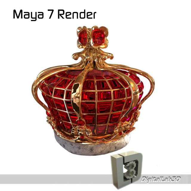 ruby crown 3D Model .c4d .max .obj .3ds .fbx .stl .blend 