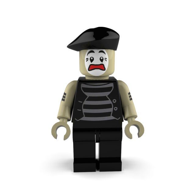 worried mime Model 3D .c4d .max .obj .3ds .fbx .stl .blend 