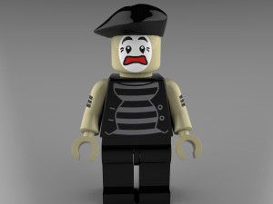 worried mime Model 3D
