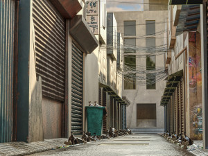 Dirty Japan Street Model 3D