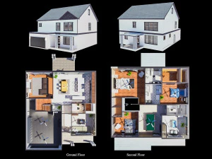 Casa Americana Modelo 3D