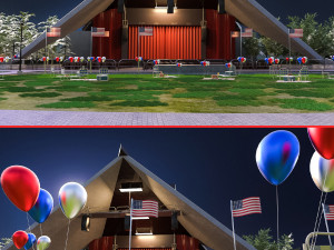 Independence in July 3D Model