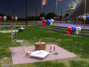 Independence in July 3D Model