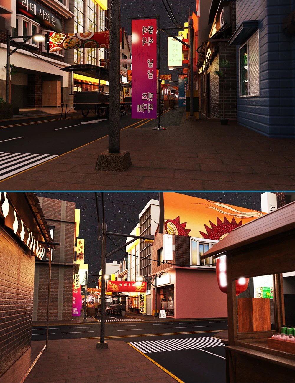 Rua Itaewon Modelo 3D .c4d .max .obj .3ds .fbx .stl .blend 