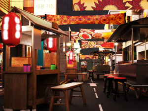 Itaewon Street Modelo 3D