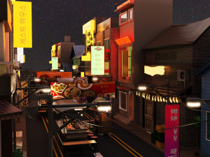 Itaewon Street Modelo 3D