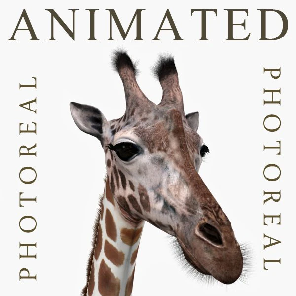 photoreal hd giraffe 3D Model .c4d .max .obj .3ds .fbx .stl .blend 