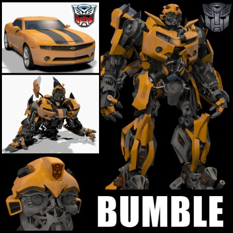 Bumblebee forever 3d animated model 3D Model .c4d .max .obj .3ds .fbx .stl .blend 