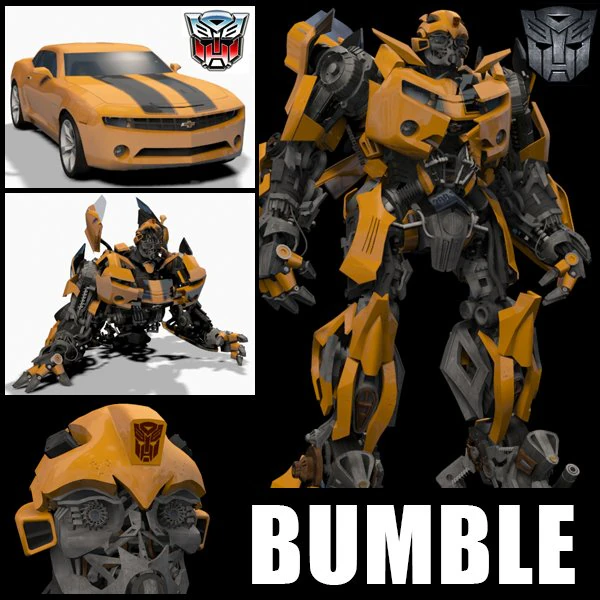 Bumblebee forever 3d animated model 3D Model .c4d .max .obj .3ds .fbx .stl .blend 