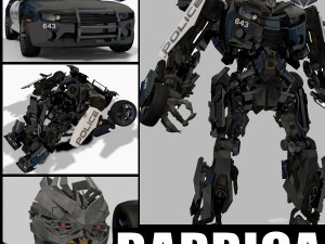 barricade decepticon transformer 3d animated model 3D Model