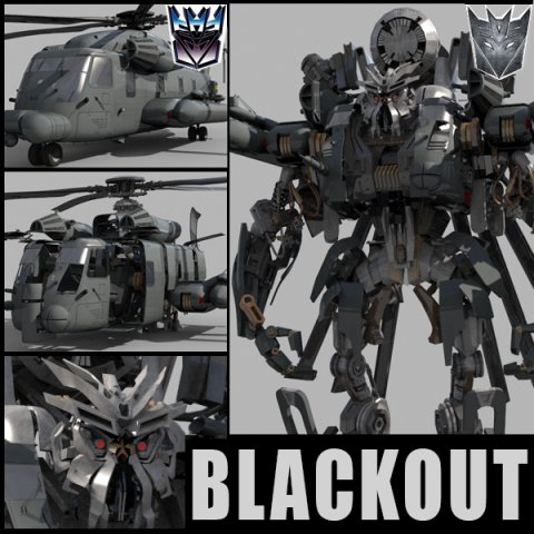 blackout is back 3d animated transformer model Modelo 3D .c4d .max .obj .3ds .fbx .stl .blend 