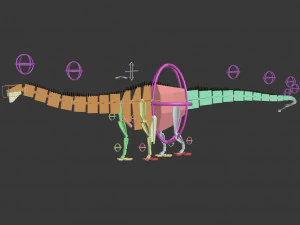 실제 디플로도쿠스 공룡 - 애니메이션 3D 모델