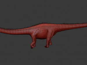 실제 디플로도쿠스 공룡 - 애니메이션 3D 모델