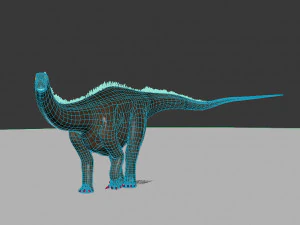 실제 디플로도쿠스 공룡 - 애니메이션 3D 모델