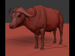 animated buffalo 3D Модель
