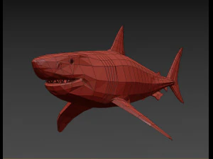 mand&iacute;bulas - grande tubar&atilde;o branco animado em 3D Modelo 3D