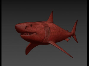 jaws - 3d animated great white shark Model 3D