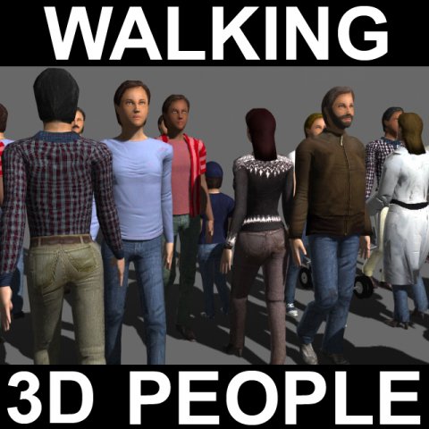 Walking 3d people 3D Model .c4d .max .obj .3ds .fbx .stl .blend