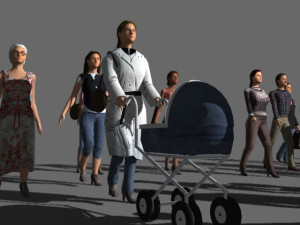 Walking 3d people 3D Model