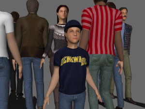 Walking 3d people 3D Model