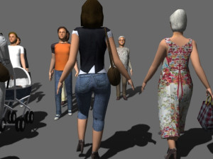 Walking 3d people 3D Model