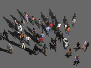 Walking 3d people 3D Model