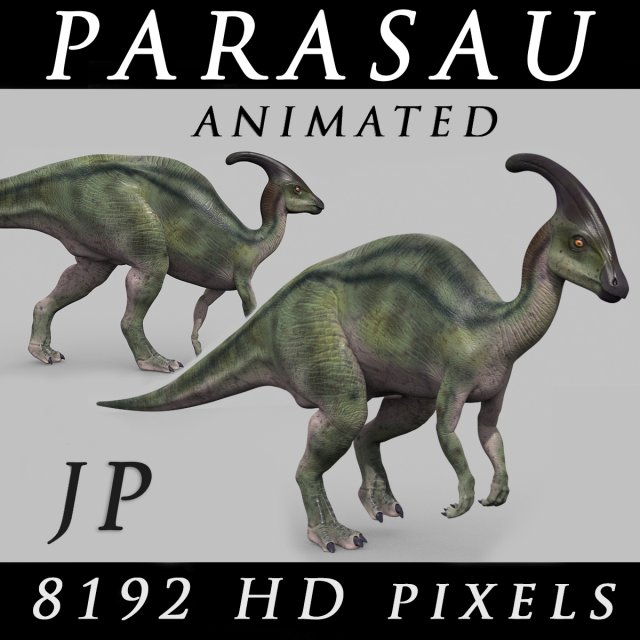 parasaurolophus 8192 hd - 3d animated model 3D Model .c4d .max .obj .3ds .fbx .stl .blend 