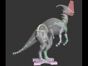 parasaurolophus 8192 hd - 3d animated model 3D Model