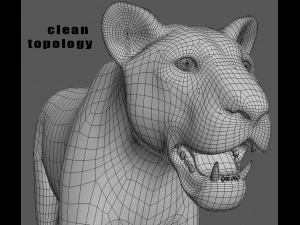 panther no fur 3D Model