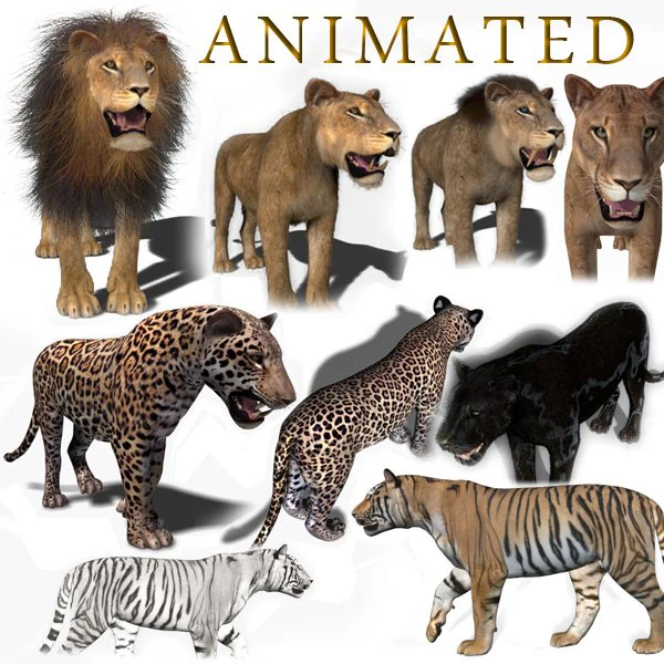 benzersiz kedi paketi 3D Model .c4d .max .obj .3ds .fbx .stl .blend 