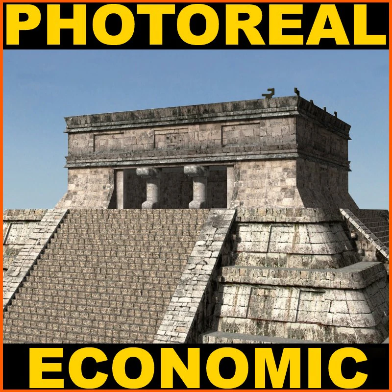 photoreal mayan temple 3D Model .c4d .max .obj .3ds .fbx .stl .blend 