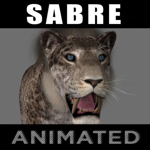 female sabretooth - 3d animated model 3D Model .c4d .max .obj .3ds .fbx .stl .blend 
