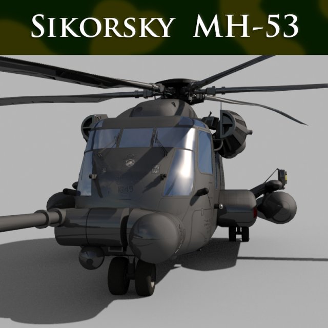 sikorsky mh-53 pave low helicopter 3D 모델 .c4d .max .obj .3ds .fbx .stl .blend 