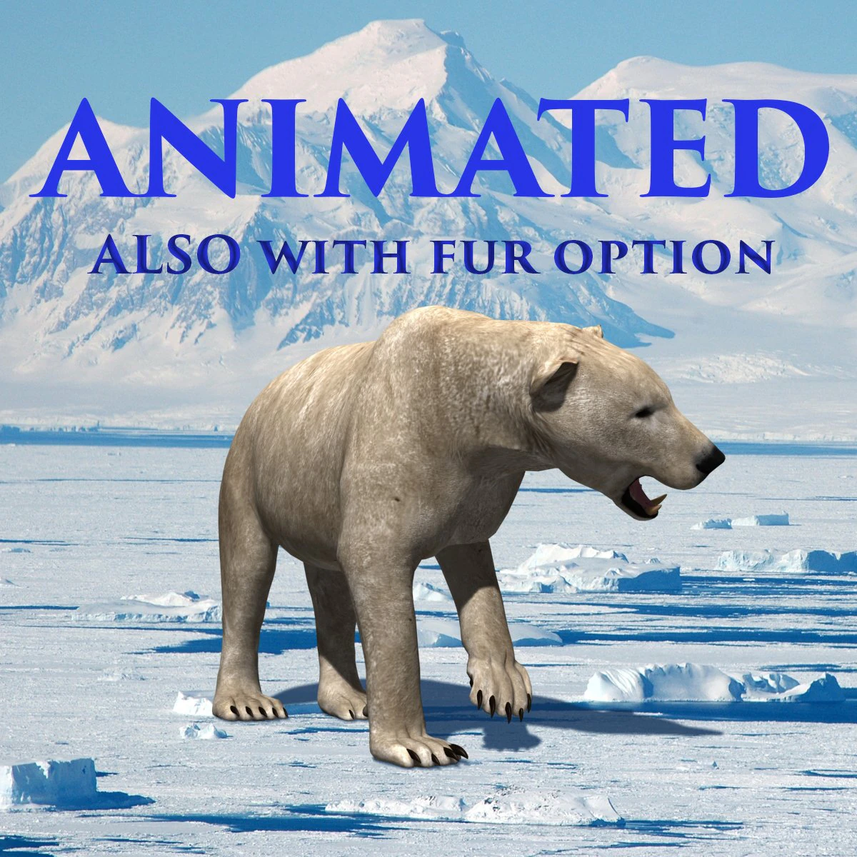 3d animated polar bear 3D Model .c4d .max .obj .3ds .fbx .stl .blend 