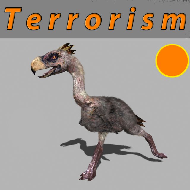 terror bird phorusrhacos 3D 模型 .c4d .max .obj .3ds .fbx .stl .blend 