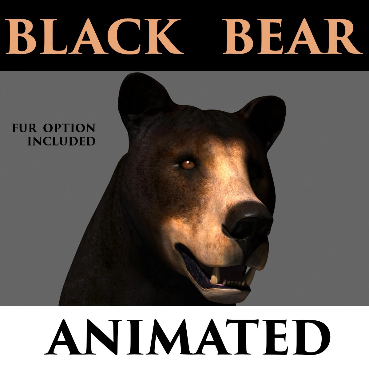Orso nero animato 3d Modello 3D .c4d .max .obj .3ds .fbx .stl .blend 
