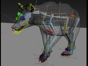 Orso nero animato 3d Modello 3D