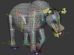 3D-animierter wilder B&auml;r 3D Modell