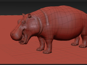 super hippo 8k - animated Model 3D