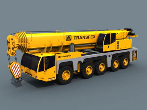 your wheeled crane - 200 t 3d animated crane model 3D Model