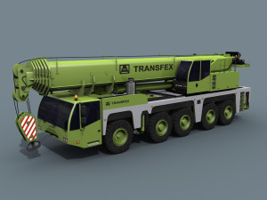 your wheeled crane - 200 t 3d animated crane model 3D 모델