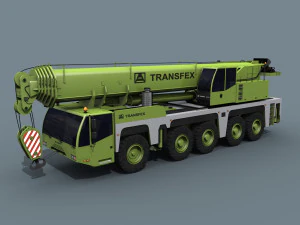 your wheeled crane - 200 t 3d animated crane model 3D Model