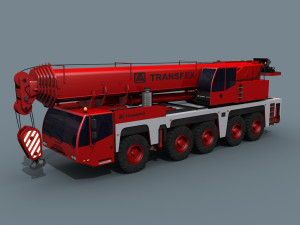 your wheeled crane - 200 t 3d animated crane model 3D 모델