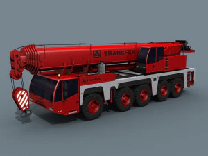 your wheeled crane - 200 t 3d animated crane model 3D Model