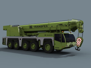 your wheeled crane - 200 t 3d animated crane model 3D 모델